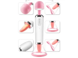 Varinha M�gica 3 em 1 com suc��o, l�ngua e aquecimento recarreg�vel - VibraToy