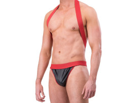 Suspens�rio Preto e Vermelho - Sexy Fantasy
