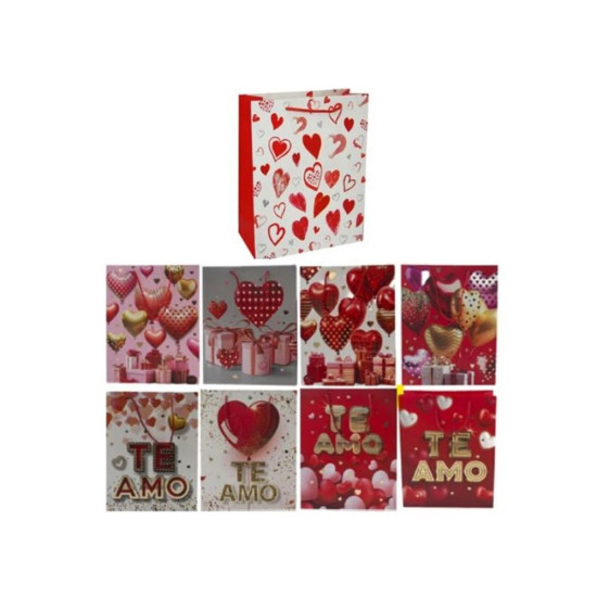 Sacola De Papel Eu Te Amo 23X18X10Cm