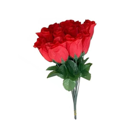 12 Botes De Rosa Flor Artificial