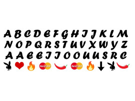 Tatuagens erticas (cartela com 39 letras e 10 cones) - VibraToy
