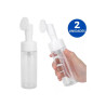 2 Frasco Pump Espumador Com Escova De Silicone (Skin Care) Limpeza Facial