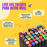 Conjunto de Canetas Marcador Permanente Canetinhas para Colorir Touch com Ponta Dupla para Desenhos Profissional e Escolar com Duas Pontas Hidrogrficas com Estojo para Transporte Brashopmall (80)