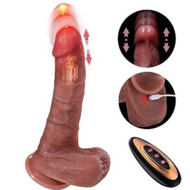 P�nis Real�stico Em Silicone Com Vai E Vem Com Aquecimento 21,5 X 4,0