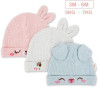 DOKMA Conjunto de chapus infantis de algodo orgnico com design de orelhas de animais fofos, gorros para bebs meninos e meninas de 0 a 6 meses, rosa, rosa, 3-6 Meses