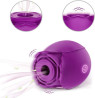 Vibrador Silicone vibradoris feminino, Vibrador Flor Rosa Ponta Dupla Funo Sugador e Aquecimento G57 prpura vibradoris feminino sexual ab5