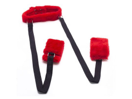 Coleira em pel�cia com amarra para pernas - Sexy Fantasy