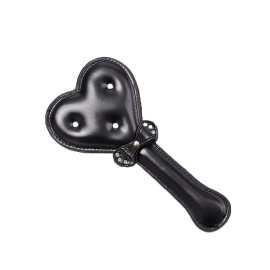 Palmat�ria De Cora��o E La�o Preto - Couro De Luxo