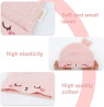 DOKMA Conjunto de chapus infantis de algodo orgnico com design de orelhas de animais fofos, gorros para bebs meninos e meninas de 0 a 6 meses, rosa, rosa, 3-6 Meses