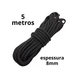 Corda Sado 5 Metros (Grossa 8Mm) - Bondage Rope - Preto