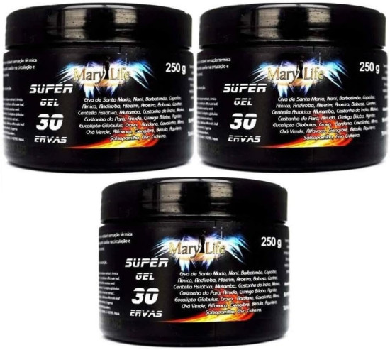 Kit 3 Super Gel 30 Ervas 250g Super Potencia Para Total Conforto