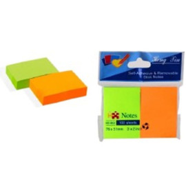 Bloco De Anota��es Adesivo 200 Folhas 2 P�s Colorido