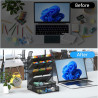 Organizador de canetas para mesa, organizador de mesa multifuncional, suporte de parede com gaveta para escola, escritrio, casa, materiais de arte, preto