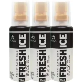 Kit 3x FRESH ICE BLACK ALOE VERA Akmos -  � Sua Sa�de Bucal