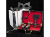 kit Maleta Sado de Luxo com Preto - Algema, Tornozeleira com Corrente,Venda e Chicote - SI