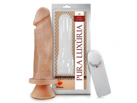 Pr�tese 18 x 4,5 cm com Vibrador e Ventosa - Sexy Fantasy