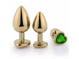 Plug Anal de Ao - Redondo Dourado - Tamanho G - SI