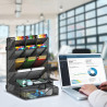 Organizador de canetas para mesa, organizador de mesa multifuncional, suporte de parede com gaveta para escola, escritrio, casa, materiais de arte, preto