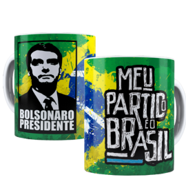 Caneca Presidente Bolsonaro Porcelana 325Ml
