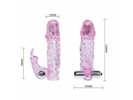 Capa peniana 14 cm com duplo mecanismo vibrat�rio