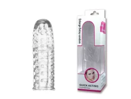 Capa Peniana 14 cm em com sali�ncias massageadoras internas e externas