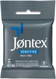  Preservativo Camisinha Jontex Sensitive 3 Unidades, Jontex, Branco, 3un