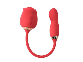 Vibrador de Ponto G e Clit�ris com Pulsa��o e Dedilhar / Vem c� - Formato de Rosa - Flowery PRO