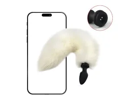 Plug Anal em Silicone - Rabo de Raposa com Rota��o - 39 cm - via APP - SI