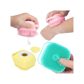 Esponja De Silicone Para Banho Com Dispenser Shampoo Ou Sabonete