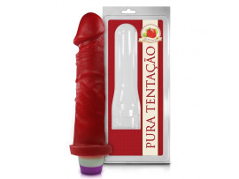 Prtese Frutada 18 x 4,4 cm - Aroma Morango com vibrador interno - Sexy Fantasy