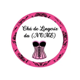 48 Adesivos Ch� De Lingerie Personalizados Com Nome 5X5Cm