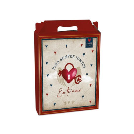 Caixa Presente Maleta Retangular Vertical Amor Real 18X21X7,5Cm (1 Unidade)