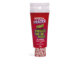 Gel Comest�vel #Desliza Que Eu Gosto Morango 15g - Sofisticatto