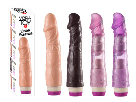 Pr�tese real�stica (20 x 4,3 cm) com vibrador interno - Linha Essence - VibraToy