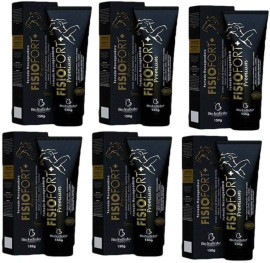 Kit com 6 Pomada Massageadora FisioFort Premium 150g Cada