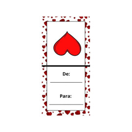 20 Lacre Adesivo Fecha Sacola 3X7Cm Corao / De: Para: