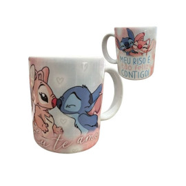 Caneca Rom�ntica Lilo & Stitch (Porcelana 325Ml)