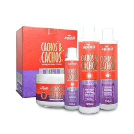 Kit Capilar Cachos & E Cachos (Shampoo, Condicionador, Leave In, Mscara)