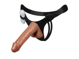 Cinta com pr�tese com escroto e vibrador 19,5x4,8cm - La Pimienta