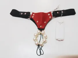Calcinha tailandesa (com p�rolas) com vibrador - Hot Brasil