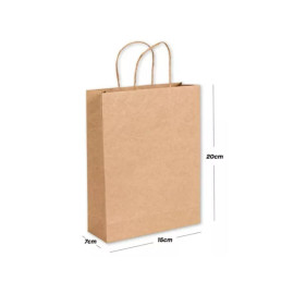 10 Sacolas De Papel Kraft Pp (15X20Cm)