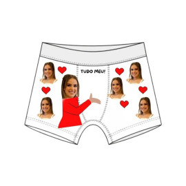 Cueca Boxer Personalizada Tudo Meu