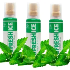 3 Spray Aromatizante Bucal Fresh Ice Menta Mal H�lito Anti-inflamat�rio da Gengiva e Antic�ptico