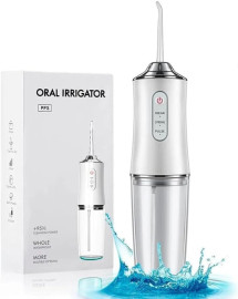 Irrigador Oral Eltrico Porttil Recarregvel - Limpeza Profunda com 3 Modos de Jato Supersnico para Dentes e Gengivas Saudveis, Tanque de 220ml, Fio dental Limpador de dentes, Limpeza Bucal, Clareador Dental