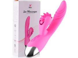 Vibrador com estimulador de sexo oral e aquecimento Hailey - Dibe