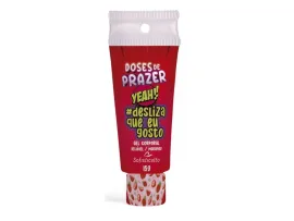 Gel Comest�vel #Desliza Que Eu Gosto Morango 15g - Sofisticatto