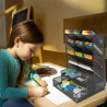 Organizador de canetas para mesa, organizador de mesa multifuncional, suporte de parede com gaveta para escola, escritrio, casa, materiais de arte, preto