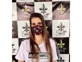 M�scara de prote��o 100% algod�o estampada - Santt