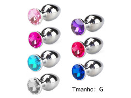 Plug de Metal com Joia Tamanho Grande (9,5 cm) - VM