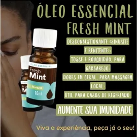 �leo Essencial Fresh Mint Hortel� Para Melhorar Rinite Sinusite Alergia Asma Bronquite Acne Poros